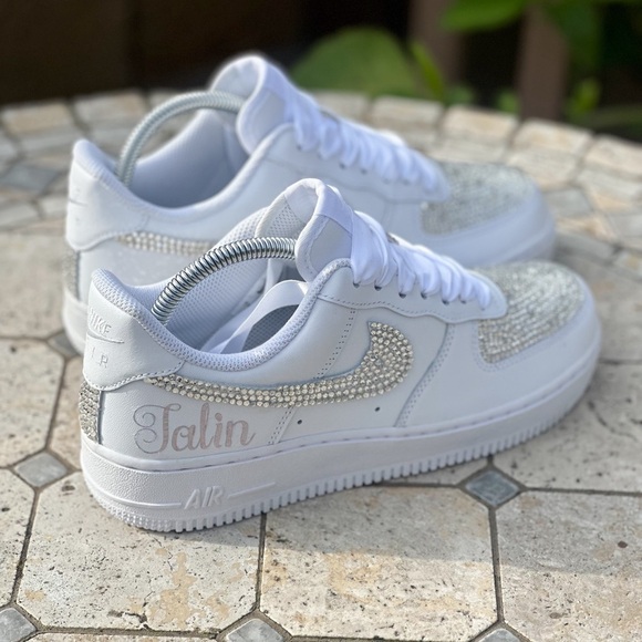 Custom Bling Air Force 1 Sneakers, Bottoms Shoes Women Shoes - Picture 2 of 4
